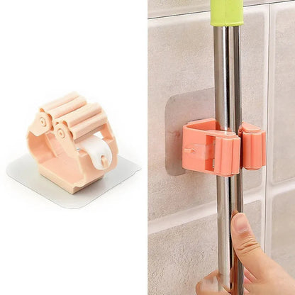 1Pcs Self Adhesive Wall Mounted Mop & Wiper Holder – Space Saving Organizer