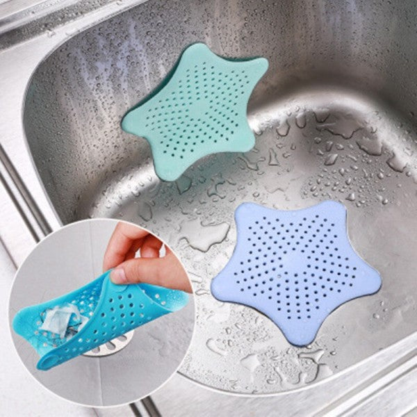 Silicone Sink Star Drain Cover – Anti-Clog Hair & Food Catcher for Kitchen & Bathroom