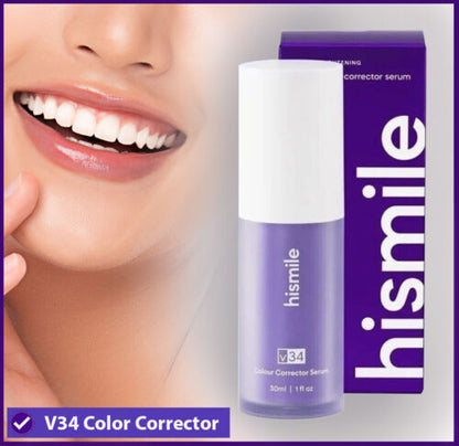 Hismile V34 Colour Corrector Serum | Purple Teeth Whitening Formula | Instantly Brightens Yellow Teeth | With 20-Day Money Back Guarantee |