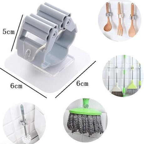 1Pcs Self Adhesive Wall Mounted Mop & Wiper Holder – Space Saving Organizer