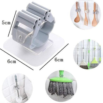 1Pcs Self Adhesive Wall Mounted Mop & Wiper Holder – Space Saving Organizer